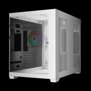 Gamdias Case mATX - AURA GC10M White - 3 x 120 mm A-RGB, Tempered Glass