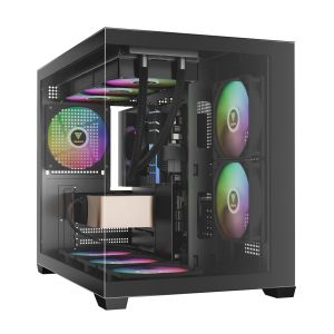 Gamdias Case mATX - AURA GC10M - 3 x 120 mm A-RGB, Tempered Glass