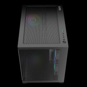 Gamdias Case mATX - AURA GC10M - 3 x 120 mm A-RGB, Tempered Glass