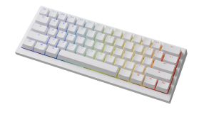 Ducky професионална геймърска механична клавиатура Professional Gaming Mechanical Keyboard One X Mini Wireless White - Ducky AI Switches [Linear], Bluetooth