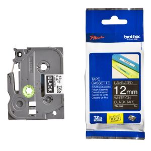 BROTHER P-Touch TZE-335 alb pe negru 12mm