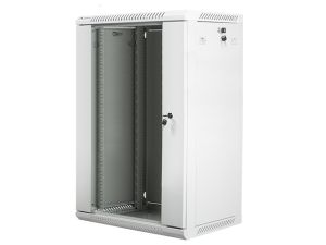 Комуникационен шкаф Lanberg rack cabinet 19" wall-mount 18U / 600x450 for self-assembly (flat pack), grey
