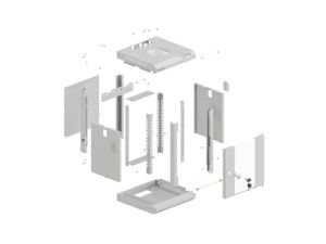 Комуникационен шкаф Lanberg rack cabinet 10" wall-mount 6U/300x300 (flat pack) with glass door grey