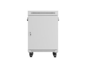 Комуникационен шкаф Lanberg rack cabinet 19" free-standing 15U/600x600 (flat pack) with glass door lcd grey v2