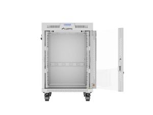 Комуникационен шкаф Lanberg rack cabinet 19" free-standing 15U/600x800 (flat pack) with glass door lcd grey v2