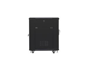 Комуникационен шкаф Lanberg rack cabinet 19" free-standing 15U/600x800 (flat pack) with mesh door black