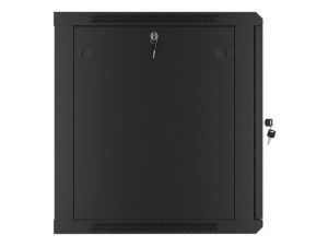 Комуникационен шкаф Lanberg rack cabinet 19" wall-mount 12U/600x600 for self-assembly with metal door black (flat pack)