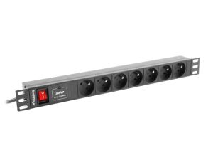 Филтър Lanberg power distribution unit (PDU) 19"1U 16A 7 SOCKETS 2M, black