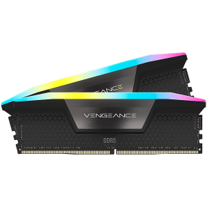 Corsair DDR5, 6400MT/s 32GB 2x16GB DIMM, Unbuffered, 32-40-40-84, Std PMIC, XMP 3.0, VENGEANCE RGB DDR5 Black Heatspreader, RGB LED, 1.4V