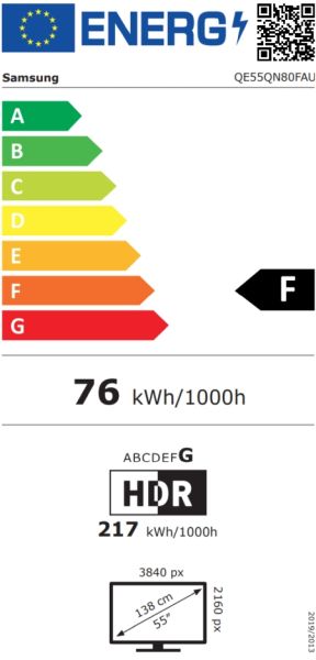 Телевизор Samsung Neo QLED 55QN80F, Ultra HD 4K, Mini LED, Smart, HDR, 100Hz (Up to 144Hz) Model 2025