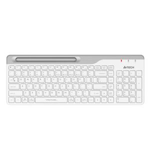 Безжична клавиатура A4tech Fstyler FBK25, Bluetooth, 2.4G, Стойка за телефон, Кирилизирана, Бял