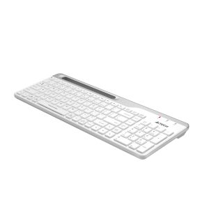 Безжична клавиатура A4tech Fstyler FBK25, Bluetooth, 2.4G, Стойка за телефон, Кирилизирана, Бял