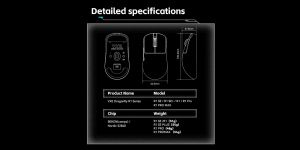 VXE професионална геймърска мишка Wireless Gaming Mouse Dragonfly R1 Pro Max 1K (4K compatible) - Kailh White Blade Switches, Yellow