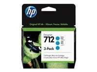 Cartuș de cerneală consumabil HP 712 Cyan, pachet de 3