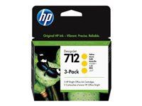 Cartuș de cerneală consumabil HP 712 galben, pachet de 3