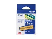 Consumabile Brother TZe-B31 12mm Negru pe Fluo. Portocaliu, laminat, 12 mm