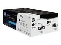 Cartuș de toner original HP 201X LaserJet CF400XD negru de mare capacitate, pachet de 2