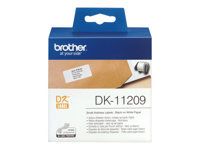 Consumabile Brother DK-11209 Etichete de hârtie pentru adrese mici, 29 mmx62 mm, 800 de etichete per rolă, (negru pe alb)
