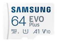 Memorie Samsung 64GB Micro SD Card EVO Plus cu adaptor, Class10, Viteza de transfer de până la 160MB/s