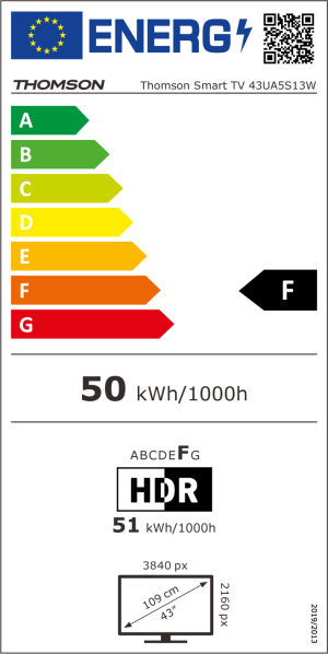 THOMSON 43UA5S13W TV 43 WHITE