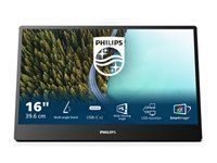 Monitor Philips 16B1P3302D, 15,6" IPS WLED, 1920x1080 la 60Hz, 5ms GtG, 250cd m/2, 700:1, DCR 20M:1, FlickerFree, Low Blue Light, Tilt, Pivot 2xUSB