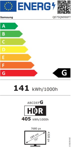 Телевизор Samsung Neo QLED 75QN990F  8K Mini LED Smart HDR 100Hz(Up to 4K 165Hz) Model 2025