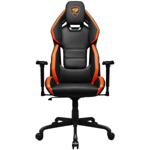 COUGAR Hotrod, Gaming Chair, High Density MoldShaping Foam, Hyper-Dura leatherette, Multi-zone backrest design, Up & Down Adjustment Lumbar Pillow, 3D Armrests, 5-Star Steel Base, Silent Casters, Weight Support - 136 kg