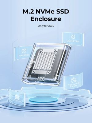 Orico външна кутия за диск Storage - Case - M.2 2230 NVMe - TC20-M2-10G-GY-BP - 10Gbps, Gray