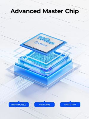 Orico външна кутия за диск Storage - Case - M.2 2230 NVMe - TC20-M2-10G-GY-BP - 10Gbps, Gray