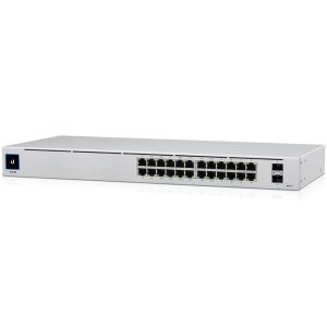 UBIQUITI Standard 24 PoE; (16) GbE PoE+, (8) porturi GbE; (2) porturi 1G SFP; Disponibilitate totală PoE de 95 W; Răcire fără ventilator, silențioasă.