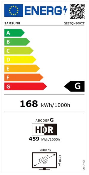 TV Samsung 85'' 85QN900C 8K NEO QLED, SMART, 144 Hz, Bluetooth 5.2, Wi-Fi 6E, 4xHDMI 2.1, 3xUSB, Titan Black