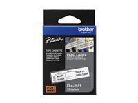 Bandă flag BROTHER FLe-2511 negru pe alb pentru Brother P-touch D800W P900W P950NW
