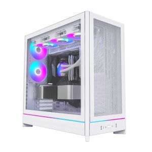 Montech кутия Case ATX - HS01 PRO (W) - 5 x 120 mm ARGB Fans, USB-C, White
