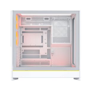 Montech кутия Case ATX - HS01 PRO (W) - 5 x 120 mm ARGB Fans, USB-C, White