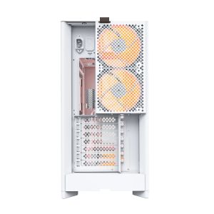 Montech кутия Case ATX - HS01 PRO (W) - 5 x 120 mm ARGB Fans, USB-C, White