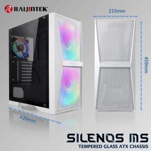 Raijintek Case ATX - SILENOS MS PRO WHITE - 2 x 200 mm ARGB Fans