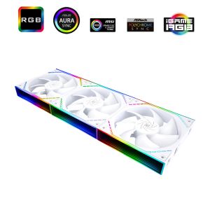 Thermalright Fan Pack 3-in-1 3x120mm - TL-M12QW x 3 - White, Infinity Mirror, Daisy-Chain, A-RGB