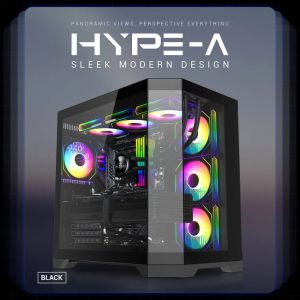 Gamemax Case ATX - HYPE-A Black - 4 x 120 mm Addressable RGB fans
