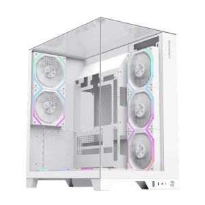 Gamemax Case ATX - Infinity Pro White - 5 x 120 mm Addressable RGB fans