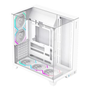 Gamemax Case ATX - Infinity Pro White - 5 x 120 mm Addressable RGB fans