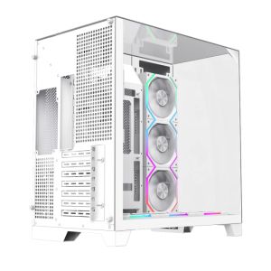 Gamemax Case ATX - Infinity Pro White - 5 x 120 mm Addressable RGB fans