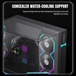 Gamemax Case ATX - Infinity Pro Black - 5 x 120 mm Addressable RGB fans
