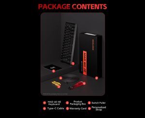 Madlions Professional Gaming Mechanical Keyboard MAD 60 PRO - Black, 8K, Gateron Jade Customized [Linear]