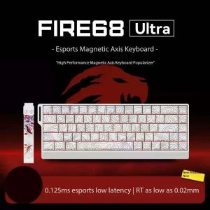 Madlions Professional Gaming Mechanical Keyboard FIRE 68 ULTRA - 8K, Gateron Magnetic Jade Switches - White Countour