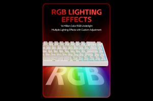 Madlions Professional Gaming Mechanical Keyboard MAD 60 PRO - White, 8K, Gateron Jade Customized [Linear]