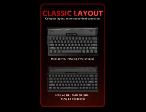 Madlions професионална геймърска механична клавиатура Professional Gaming Mechanical Keyboard MAD 68 PRO - Black, 8K, Sealed Silver Magnetic [Linear]
