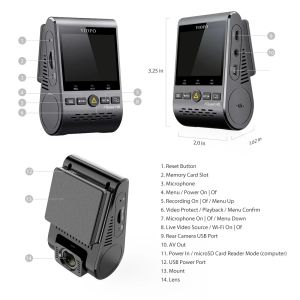 VIOFO Dash Cam A129 Plus DUO - GPS, Rear Cam included
