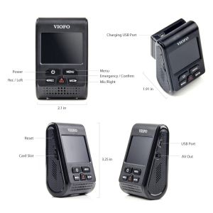 VIOFO Видеорегистратор Dash Cam A119 V3-G - GPS Module, Quad HD+, HDR, Sony STARVIS