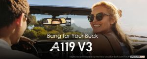 VIOFO Видеорегистратор Dash Cam A119 V3-G - GPS Module, Quad HD+, HDR, Sony STARVIS