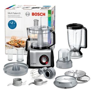 Кухненски робот BOSCH MC812M844, Food processor, MultiTalent 8, 1250 W, add.Tritan blender, Citrus press, Dough Tool, Whisk, Black -Brushed stainless steel